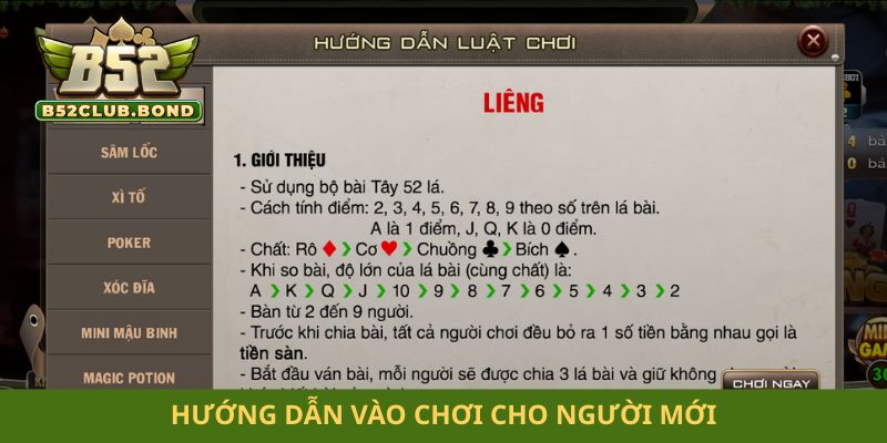 Hướng dẫn vào chơi cho người mới